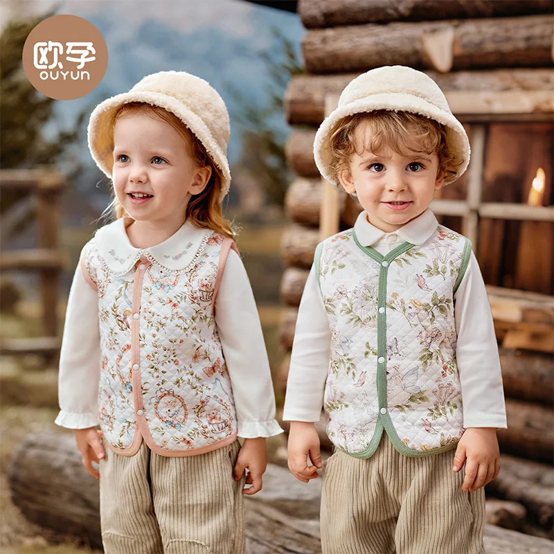 OUYUN2025 New Baby Kids Winter Vest | A-Class Safe Inner & Outer Wear | Unisex Boys Girls Warm Waistcoat