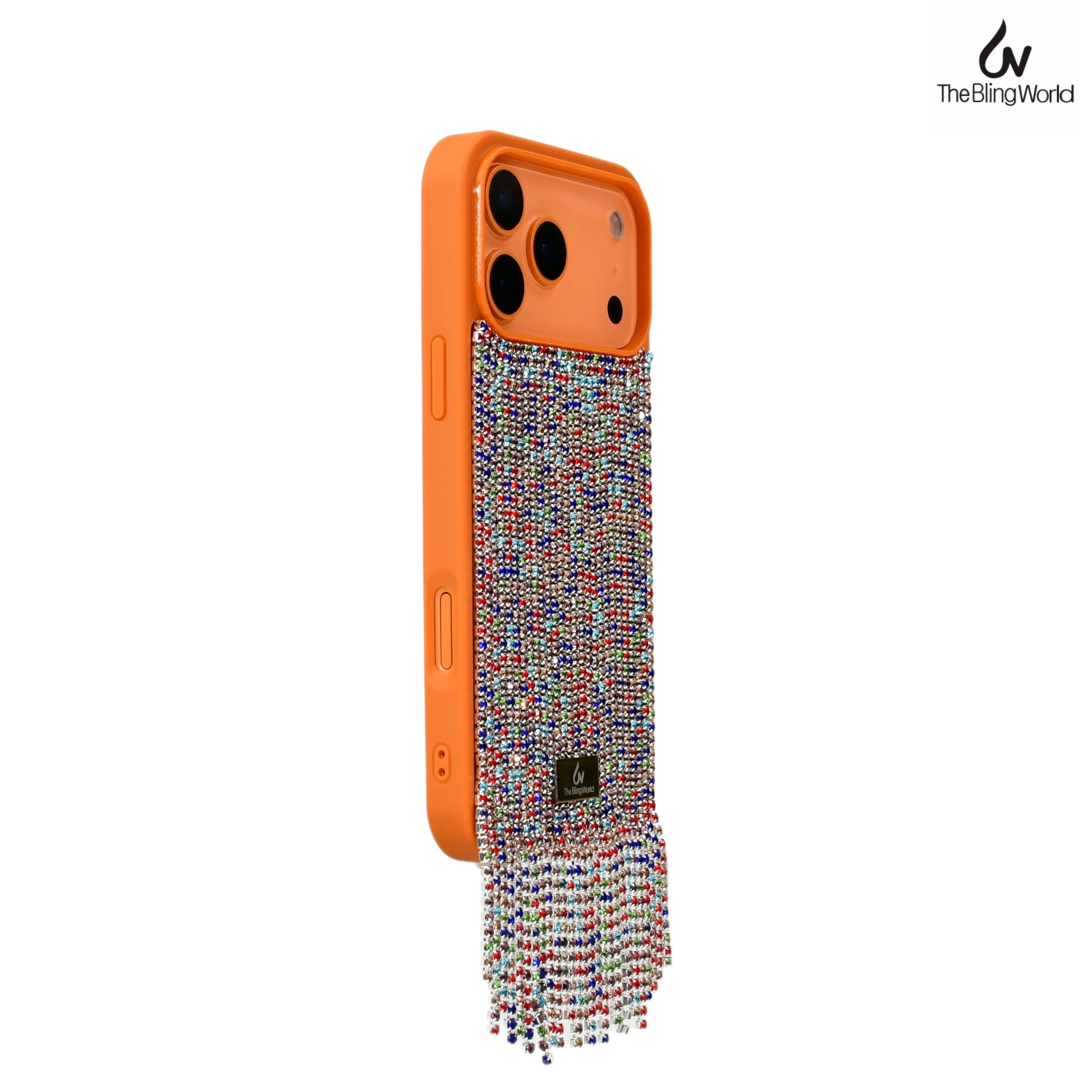 

The Bling World Colorful Rhinestone Fringe Case for iPhone 17 16 15 14 Pro Max Plus Luxury Shiny Crystal Diamond Tassel Cover