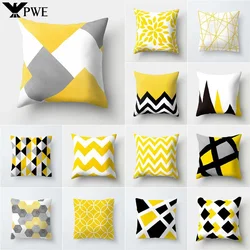New Nordic Geometric Yellow Pillowcase Decor Cushion Sofa DIY Printed Pillow Chair Car Cushion Christmas Home Decoration