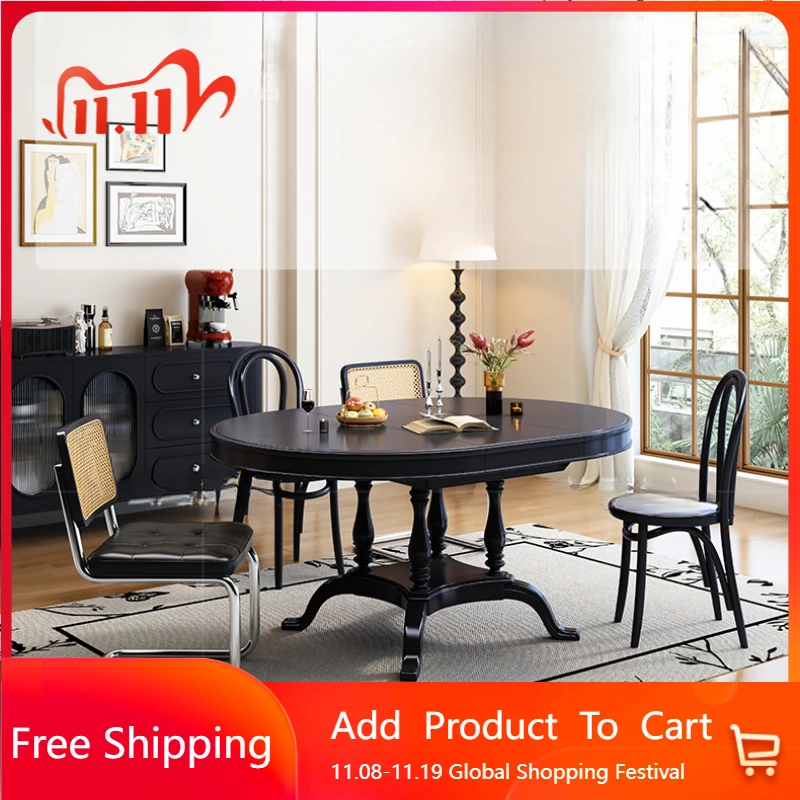 

Дизайнерские стулья, черные обеденные столы, деревянные современные скандинавские кухонные маленькие столы, складной набор, выдвижная мебель для дома Mesa Comedor