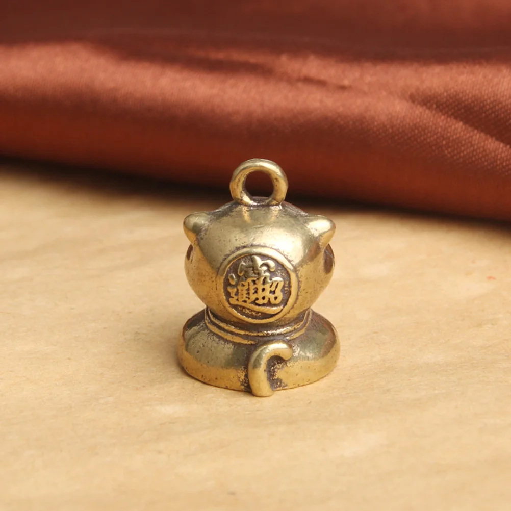 

3pcs Lucky Cat Keychain Retro Brass Pendant Shaped DIY Craft Hanging Decor Cute Keyring Lightweight Durable