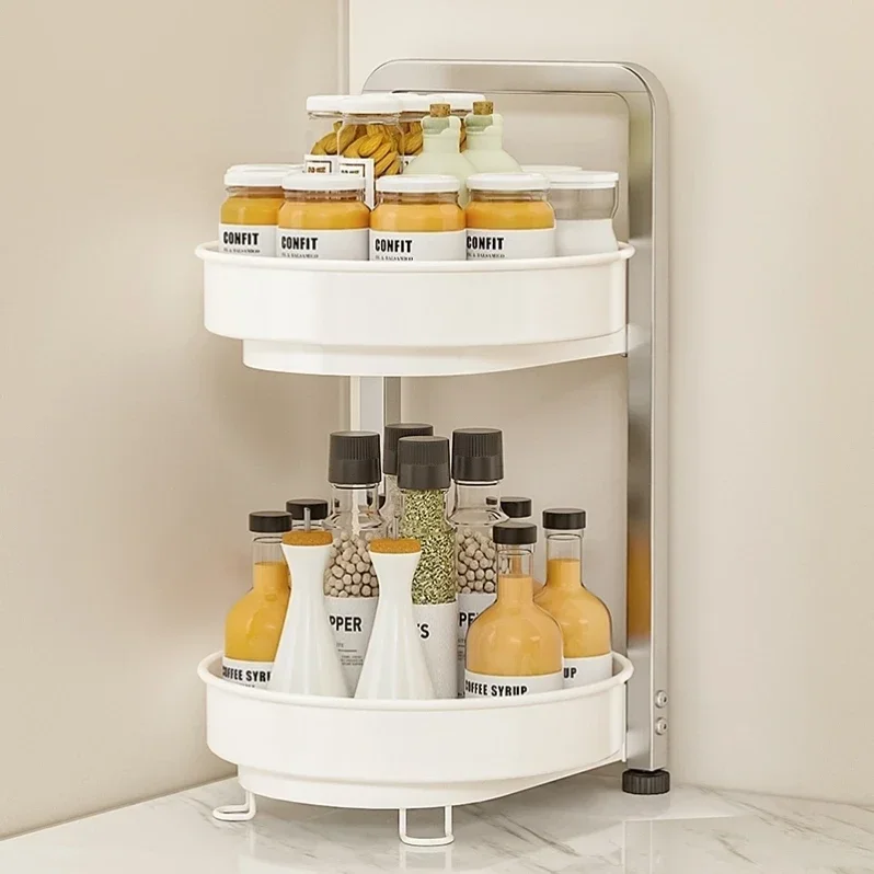 Rack de armazenamento de tempero rotativo importado, rack de tempero de cozinha, tempero de sal de bancada pode armazenamento de vendas quentes