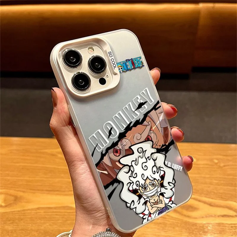 Japan One Piece Phone Case for iPhone 11 12 13 14 15 16 17 Pro Max Plus Air Anime Fifth Gear Luffy Bare-chested Shockproof Cover view 2