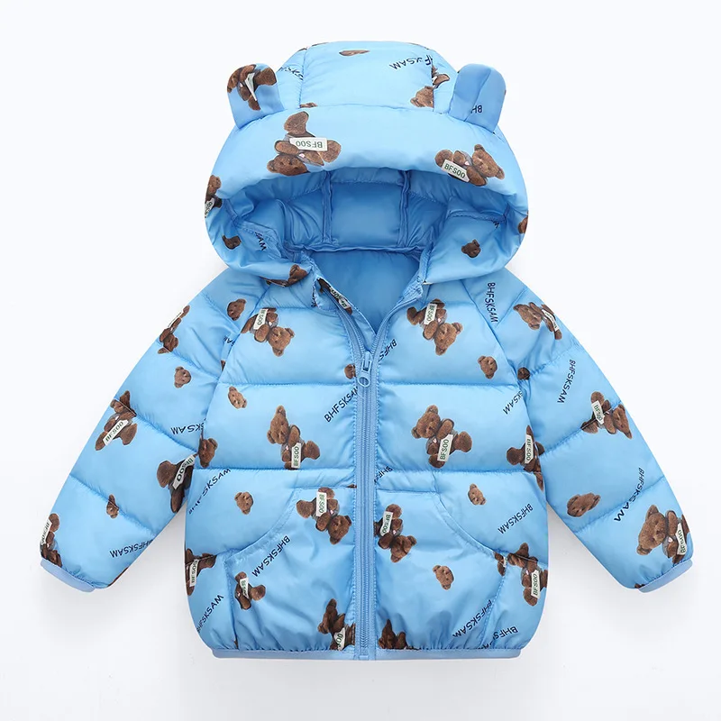 Fashion Infant Toddler Down Jackets Winter Down Jackets For Baby Girls Outerwear Boys Cartoon Bear Coat  New Children\'s Clothing