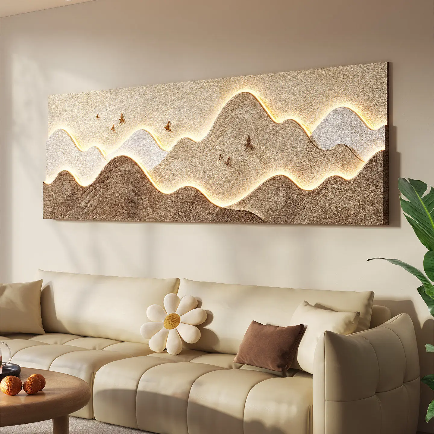 

Decorative painting High-class sofa background wall hanging painting Three-dimensional bedroom wall room wall lamp painting