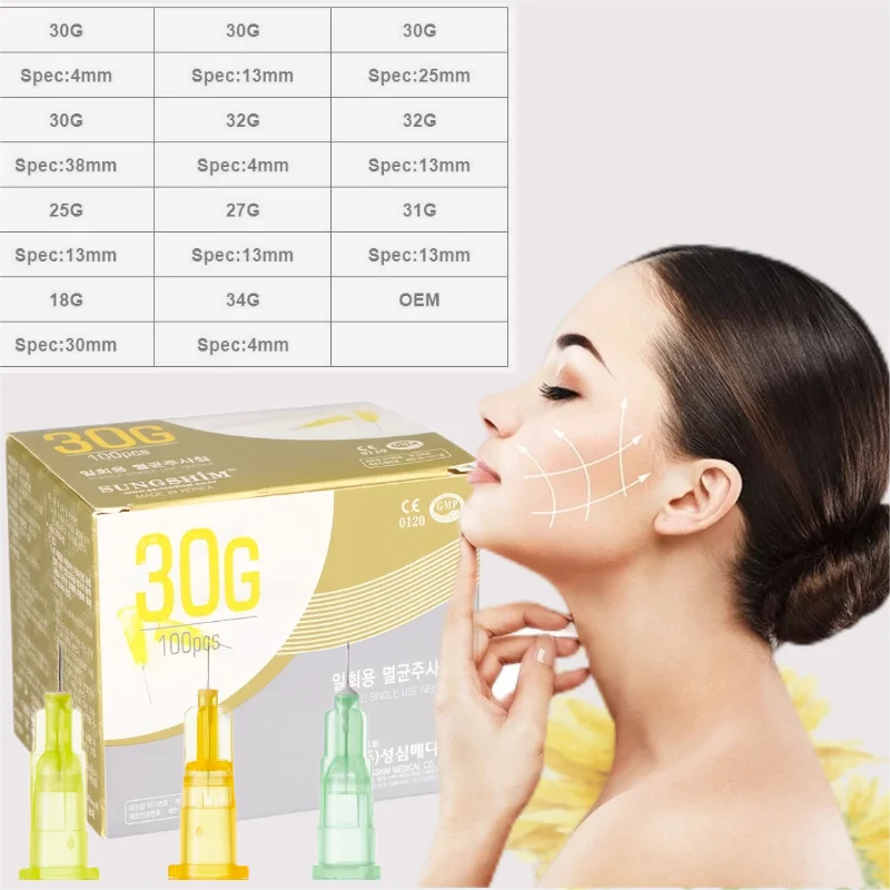 

20pcs Painless small needle painless beauty ultrafine 30G * 4mm , 30G * 13mm , 30G * 25mm syringes Korean Needles Eyelid Tools