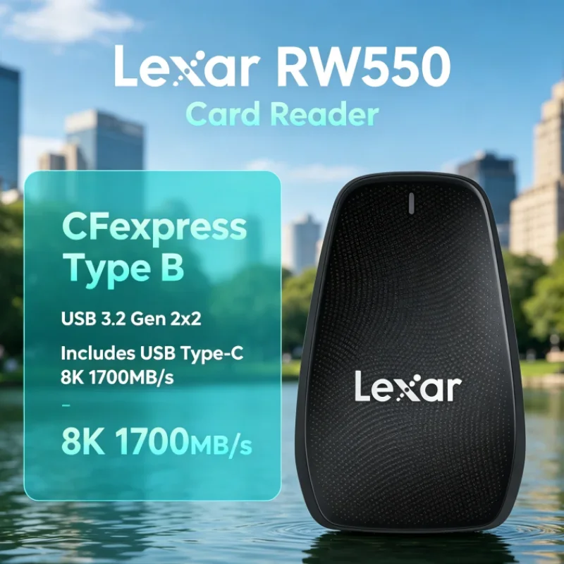 Lexar RW550 CFexpress Type B Reader 8K 20Gbps USB 3.2 Gen 2x2 USB Type-C Card Reader for Camera Data Transfer
