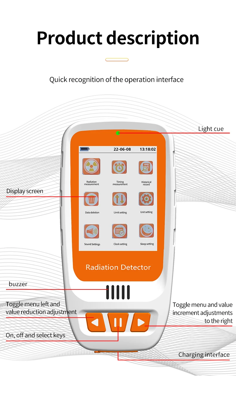Aikesi HFS-20 Portable Nuclear Radiation Detector With LCD Display  X-ray Detector