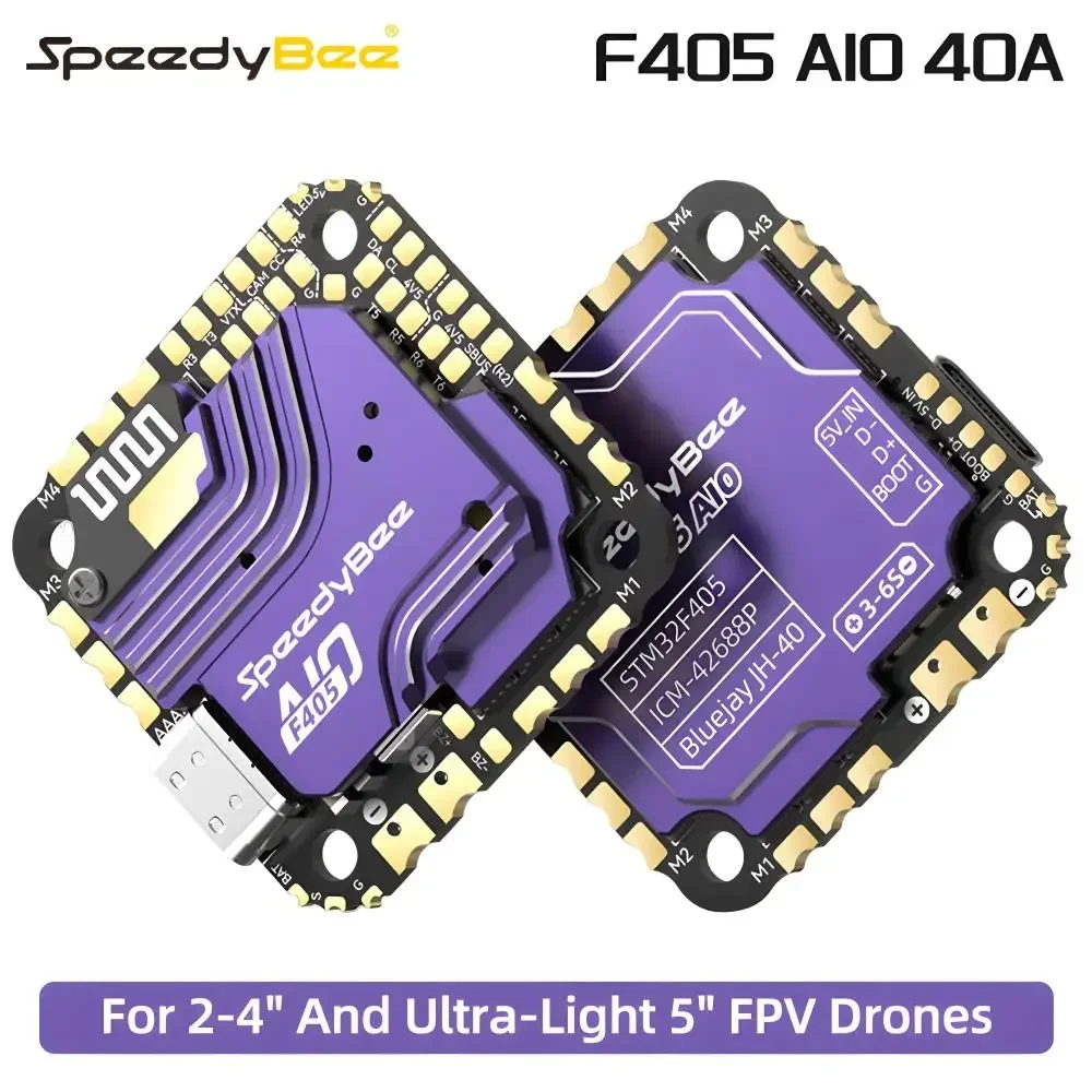 

Контроллер полета SpeedyBee F405 A10 40A 3S-6S ICM-42688P Гироскоп для 2-4-дюймовых сверхлегких 5-дюймовых FPV-дронов Беспроводной AIO DSHOT600/300