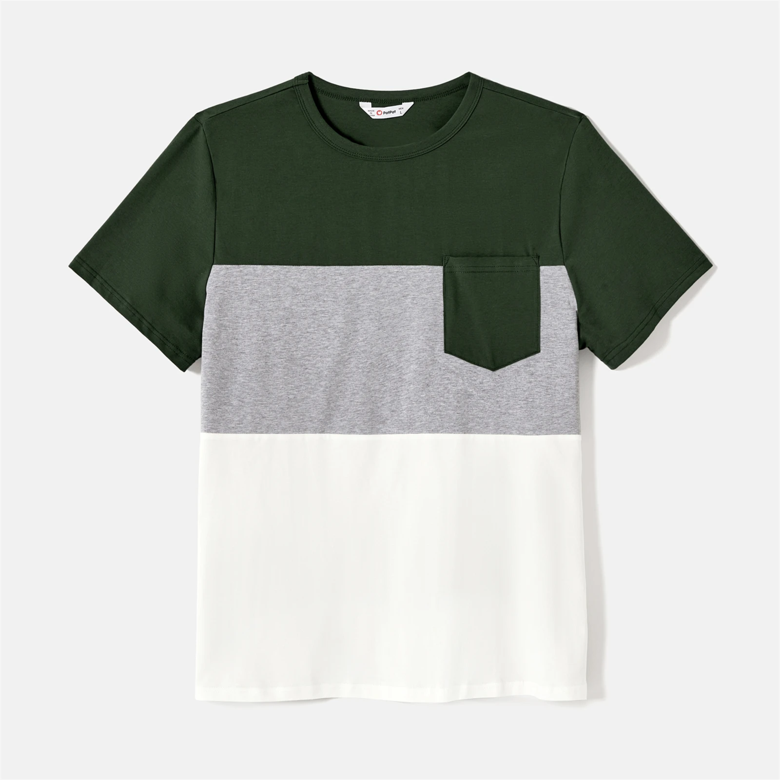 PatPat Family Matching Cotton Colorblock T-shirts and Solid Swiss Dot Halter Sleeveless Belted Dresses Sets