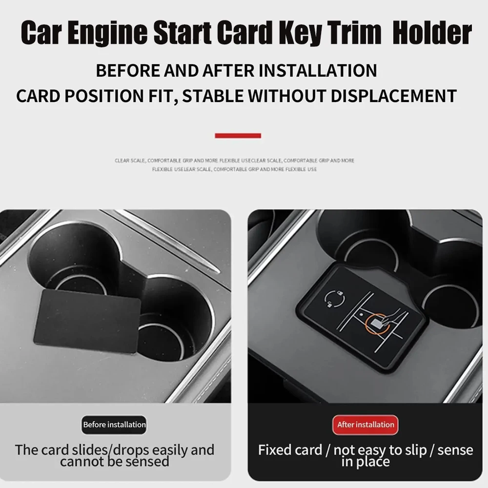 Car Engine Start Card Key Trim Frame Holder Fixer Limiting For Tesla Model 3 Y Modified Acrylic Limiter Car Interior Accessories