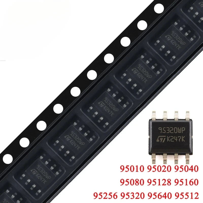 5 pcs/lot 95010 95020 95040 95080 95128 95160 95256 95320 95640 95512 M95320 M95160 WMN6TP SOP-8 SMD SPI Bus EEPROM Chip IC