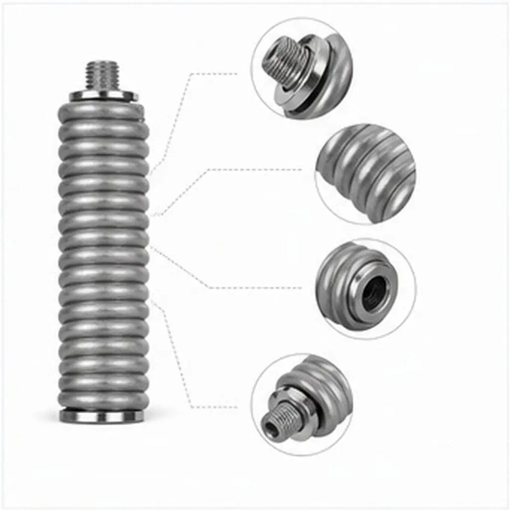 Antenna Pole Mount Adjustable Spring Shock Absorber Cb Silver for Cars Vibration