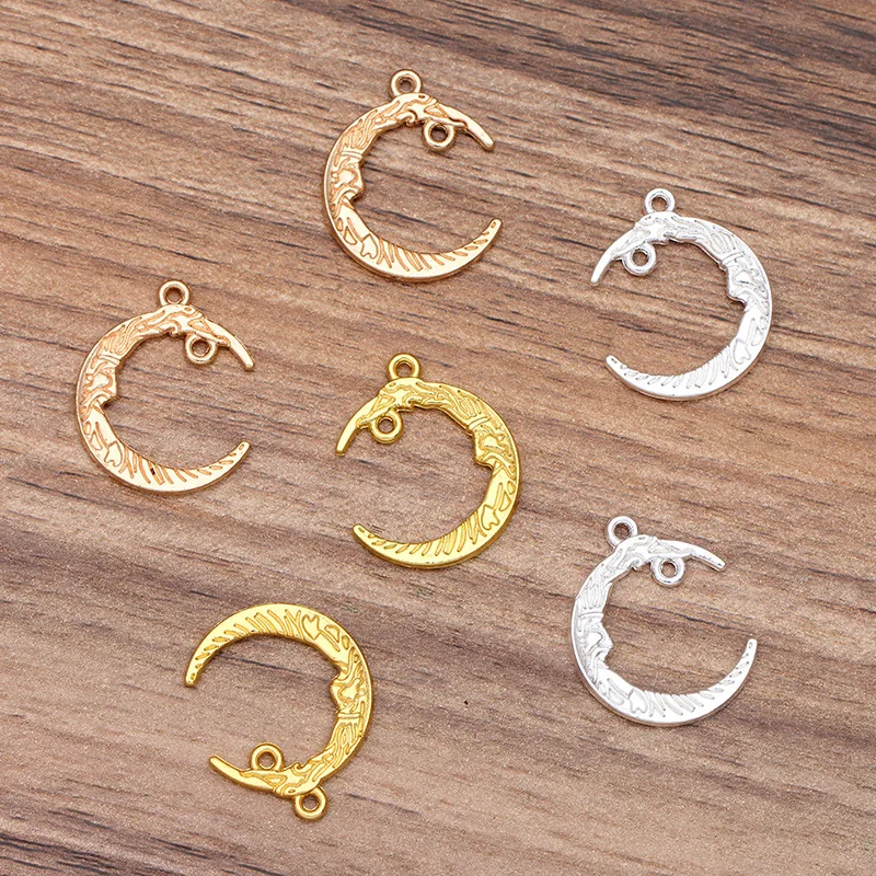 BoYuTe (50 Pieces/Lot) 26*21mm Alloy Moon Charms Pendant DIY Jewelry Accessories Hand Made Materials