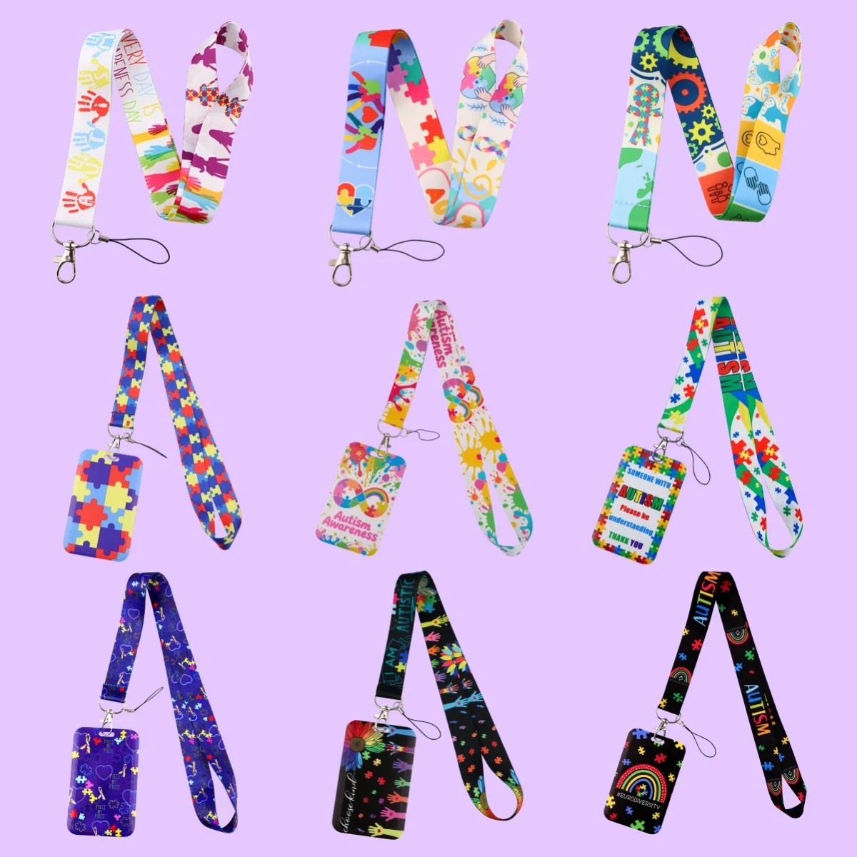 

Autism Awareness Lanyards For Keychain Neck Strap ID Badge Holder Mobile Phone Hang Rope Keyring Accessories Gifts