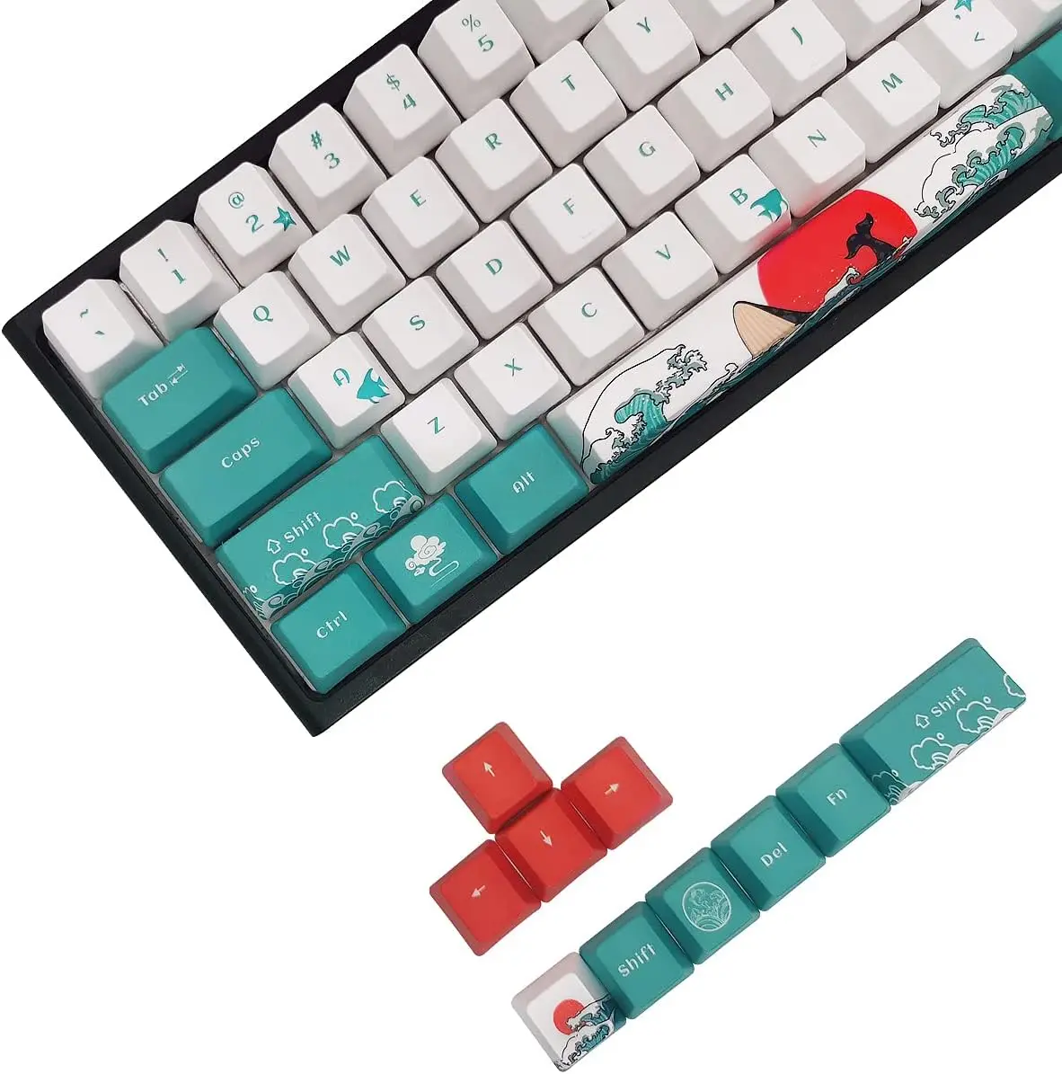 Shine Through PBT Keycaps Keycaps 60 75 100 Percent OEM Profile  Doubleshot Custom Key caps Set for 61/64/68/84/87/100/104/108