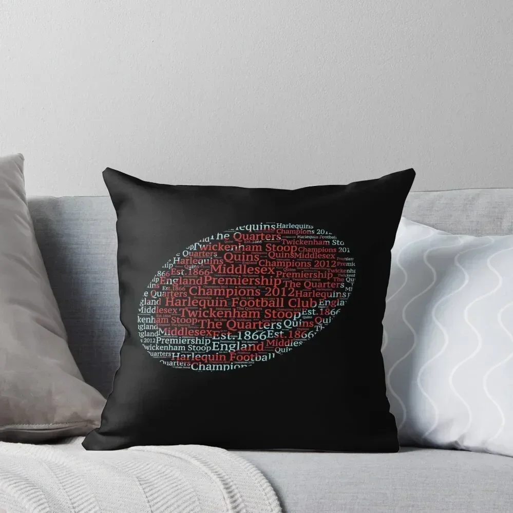 

Harlequins English Rugby Union Gift Quins Fan Word Art Ball Throw Pillow Couch Cushions pillow