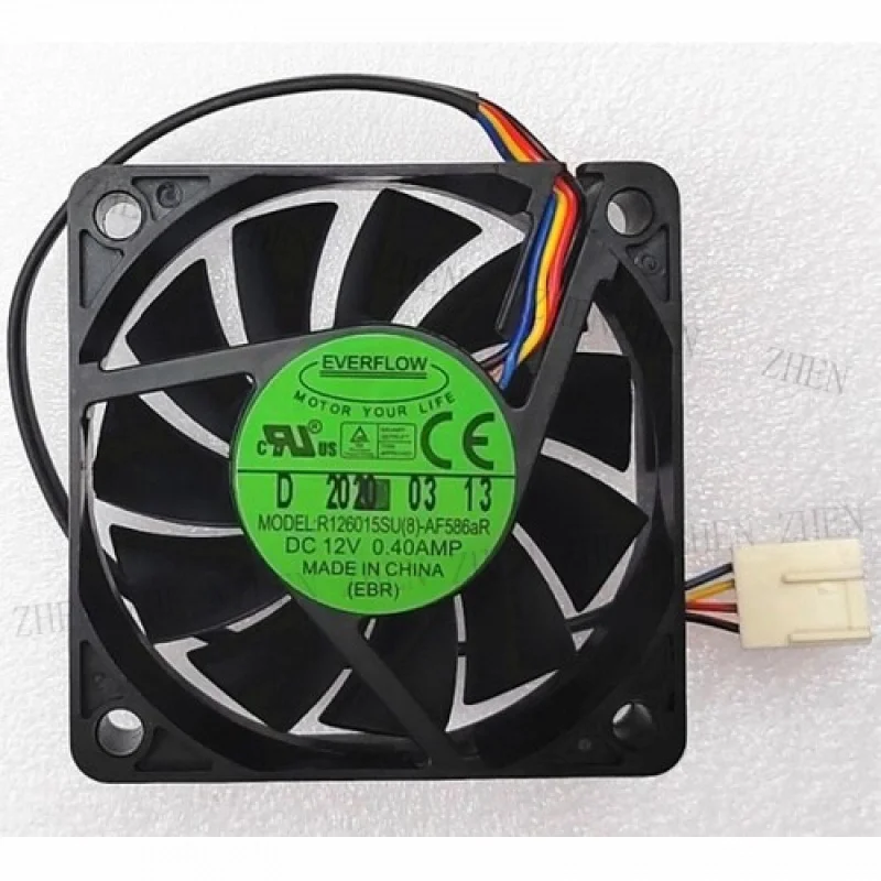 

Y EVERFLOW R126015SU 60*60*15 мм DC 12 В 0,40 А ШИМ-регулировка скорости Вентилятор охлаждения процессора #