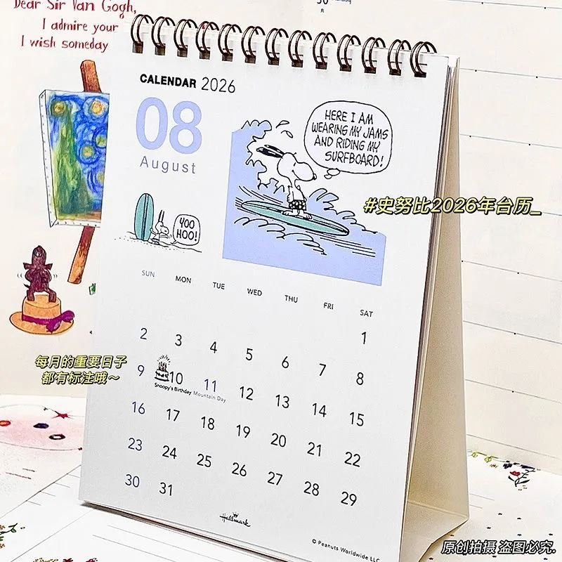 2026 سنوبي أجندة مكتبية /رزنامة مكتبية الكرتون سطح المكتب الديكور الوجه التقويم الجدول الزمني مخطط شهري مع مذكرة ملاحظات مكتب القرطاسية