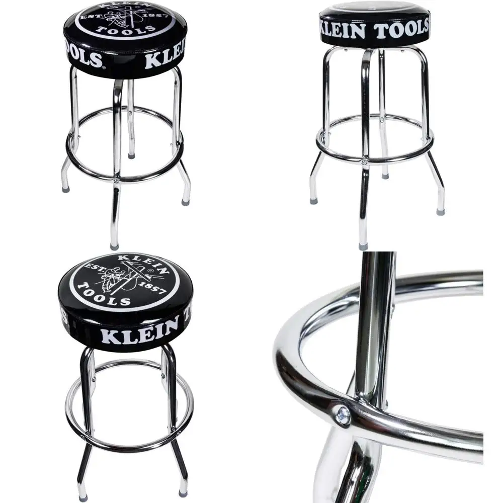 14～30インチの黒い回転式カウンターハイトスツール、快適な座面付き