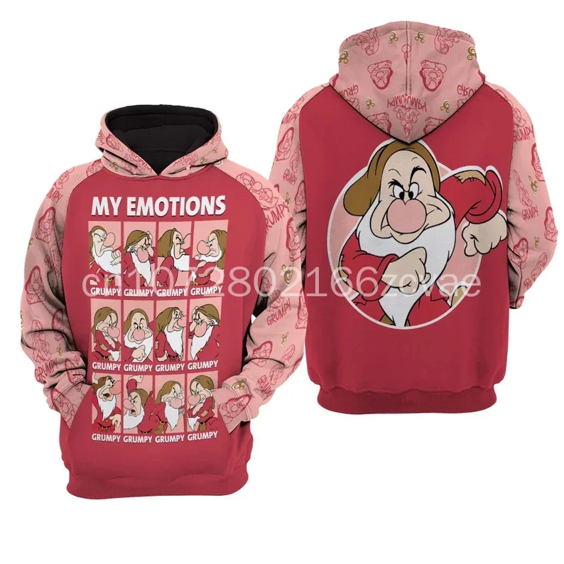 Grumpy My Emotions 3D Hoodie Disney Sweatshirt / Hoodie / Unisex Cartoon Graphic Clothing Fashion Vintage Hoodie