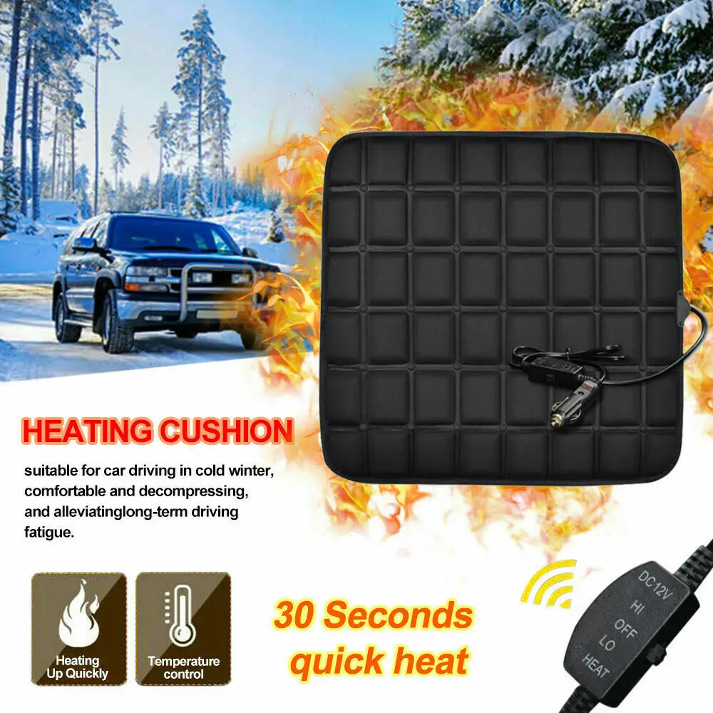 

Universal 12V Car Seat Cover Heater Warm Heating Function Dual Temperature Operation Winter Warmth Compact Square Car Heating