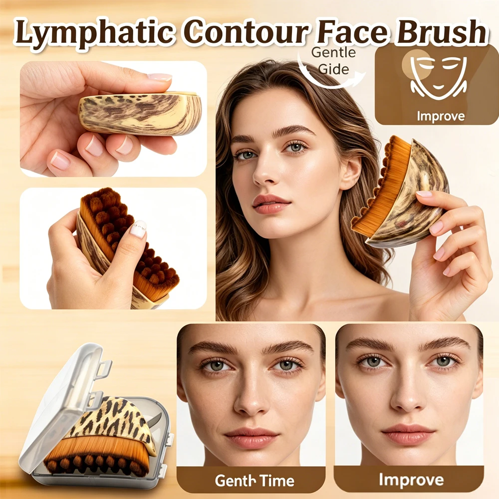 Lymphatic Contour Face Brush,Chin &Jawline Sculpting,Drainage Massager for Face,Ergonomically Designed to Fit The Skin Precisely