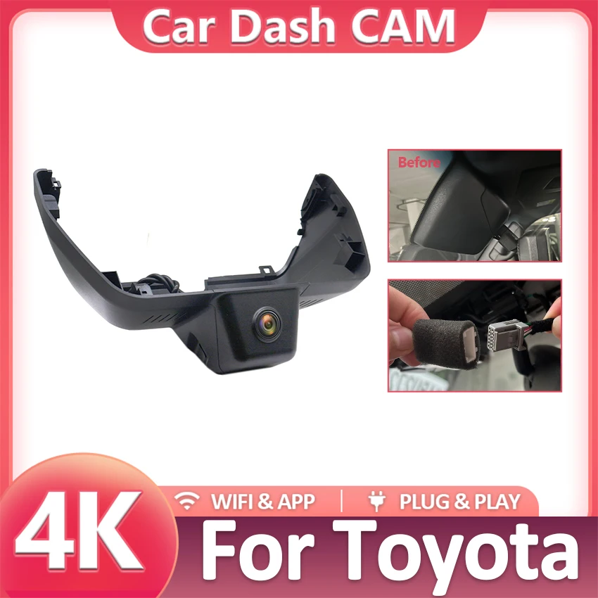 New! UHD 4K 2160P Plug and Play DVR Dash Cam Video Recorder for Toyota Land Cruiser Prado 250 LC250 J250 2024 2025 2026 Dashcam