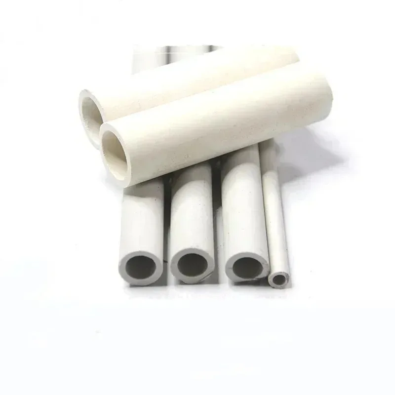 

200mm High Temp Resistant Ceramic Tube Hollow Insulating Pipe 4mm ID 8mm OD Wear Corrosion Resistant
