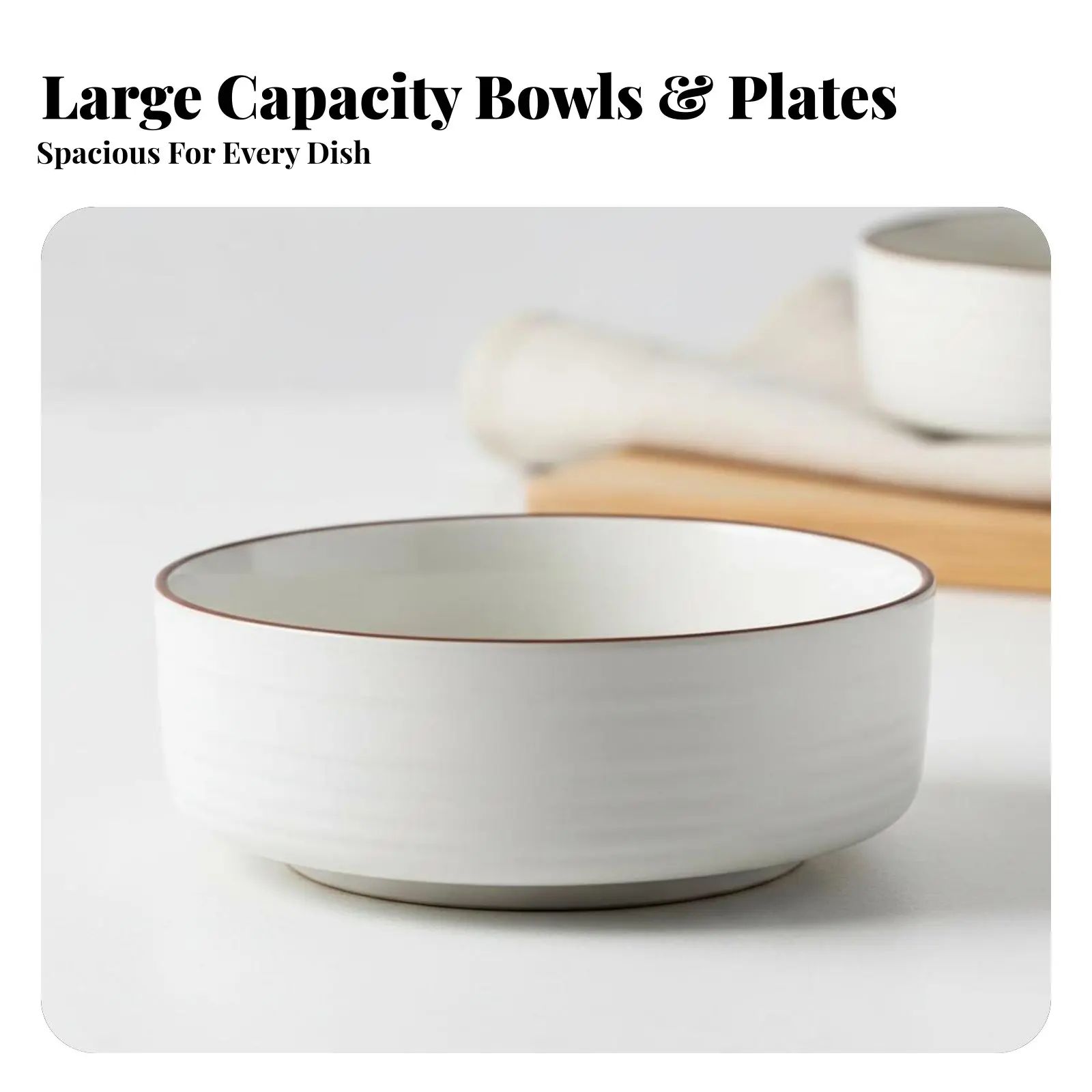 Ceramic Dinnerware Set, Nordic Minimalist Style, Bowl and Plate Set, Large Capacity, Multiple Designs, For Adults view 2