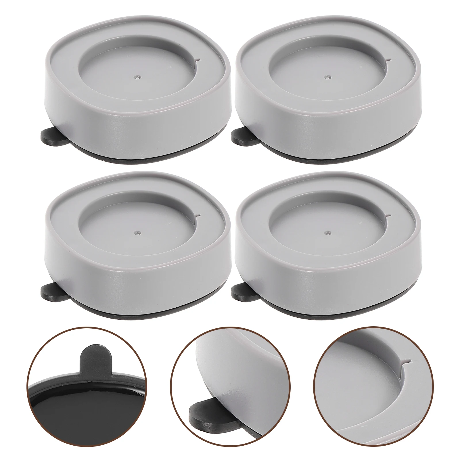 

4 Pcs Anti-slip Washer Feet Pads Grey Shock Absorption Vibration Reduction Stabilizer Furniture Legs Height Increase Easy