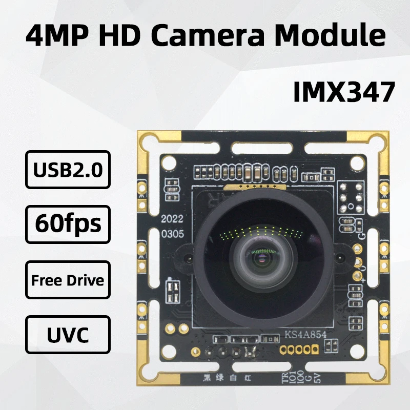 4 million 60fps USB camera module IMX347 USB 2.0 without drive 1/1.8 inch sensor