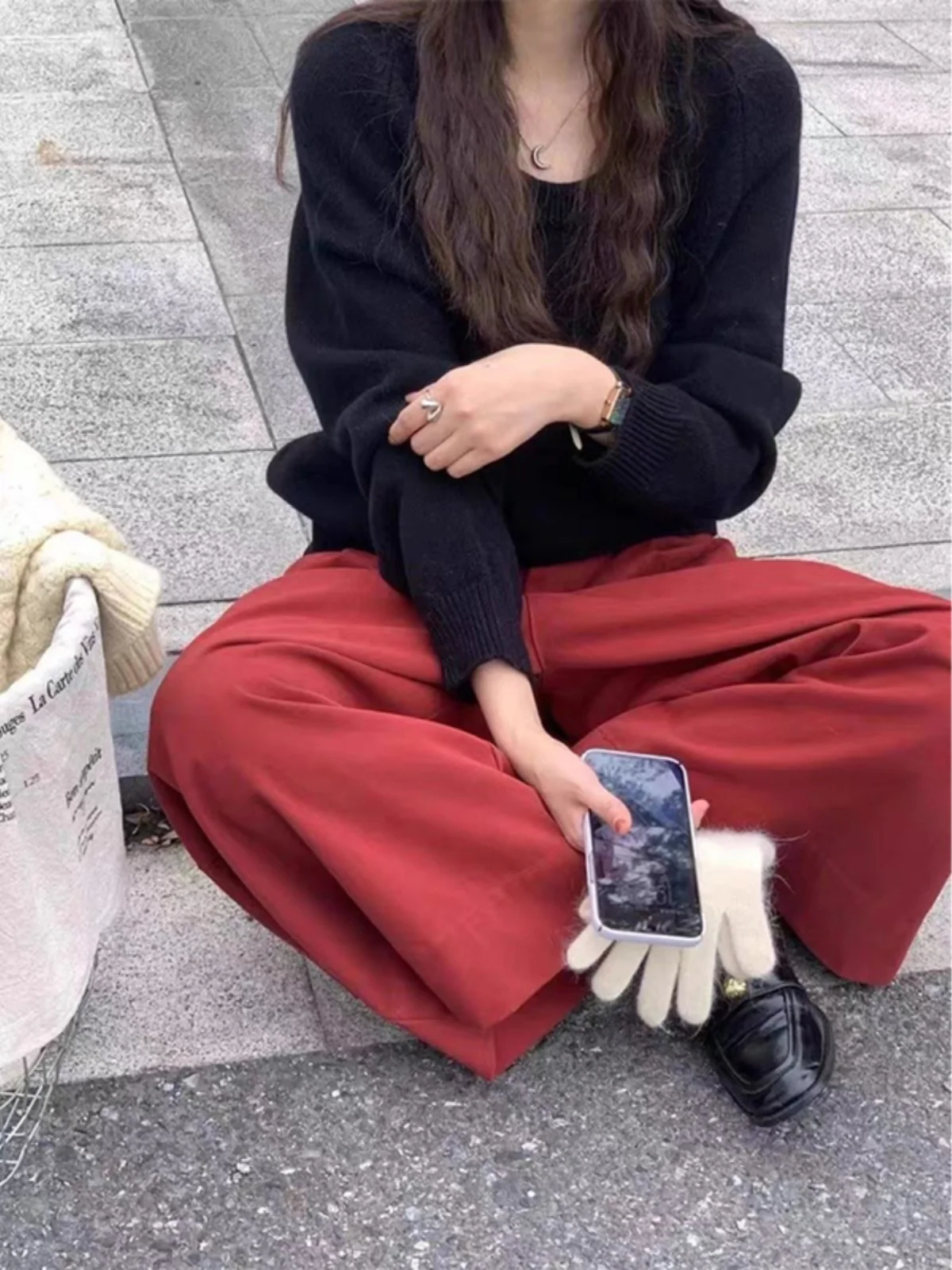 부드러운 핑크색 로우 라운드 네 롱 스웨이 여성 니트 스웨터 가을 겨울 레이지 슬레 심플 베이스 레이어 터틀넥 풀오버