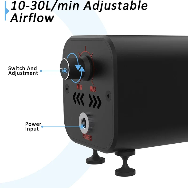 Imagem -02 - Air Assist Pump para Laser Gravador Baixo Ruído Airflow Assist Kit Remover Fumaça e Poeira Máquina Cortadora 1030l por Min