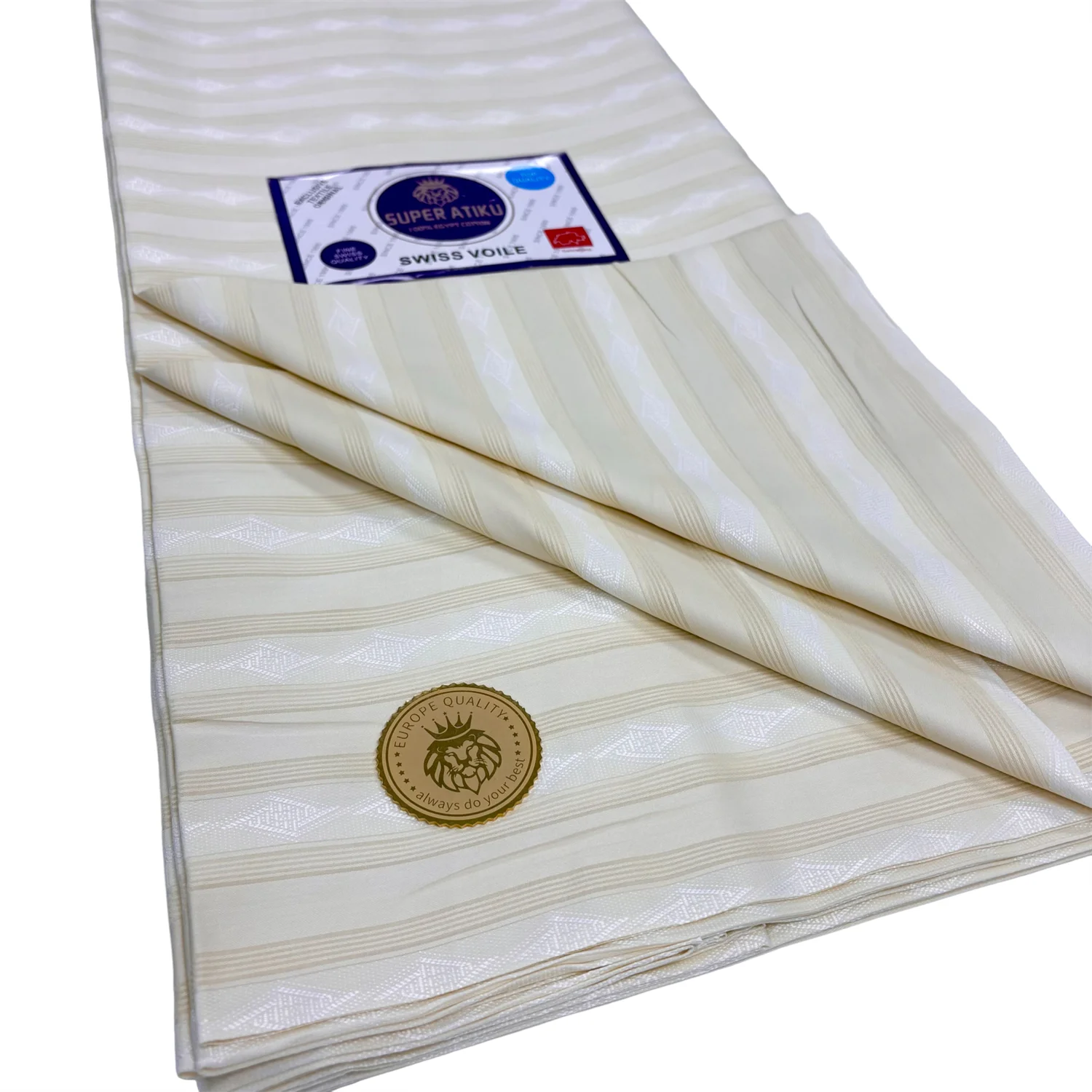 

Atiku Fabric for Men High-Quality Egyptian Cotton Swiss Voile Lace Nigerian Design 5 Yards For Clothes Making Hot Sale Striped