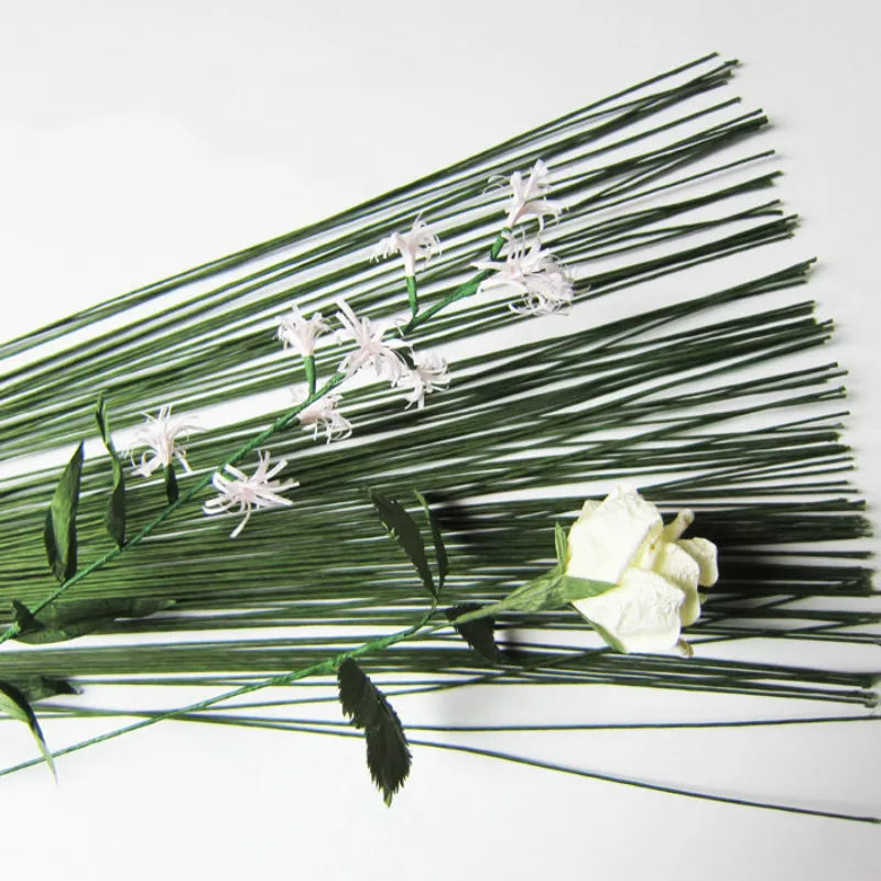 40Pcs/Lot High Quality Paper Covered Artificial Branches Twigs Iron Wire for DIY/nylon Flower Accesso