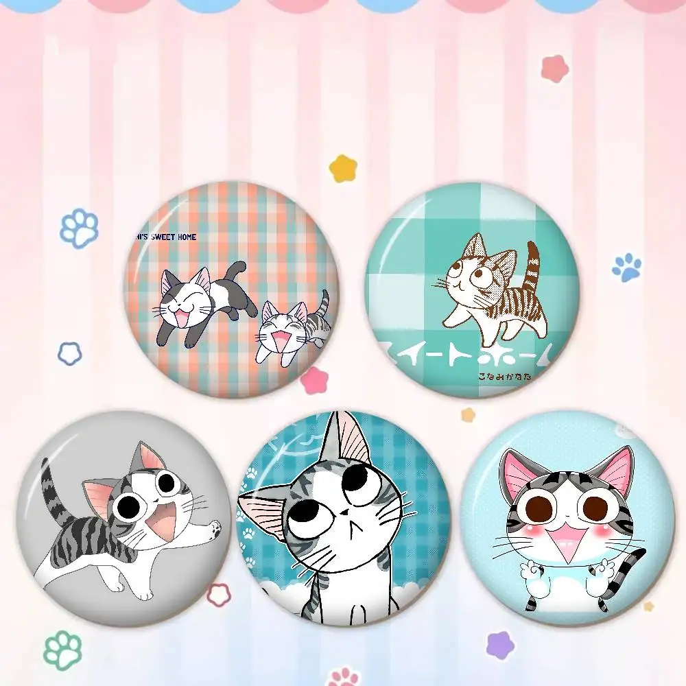 Cute C-Chis Sweet 32/44/58mm Round Cartoon Brooches Handmade Pins for Backpack Jewelry Accessories Gifts Creative Badge