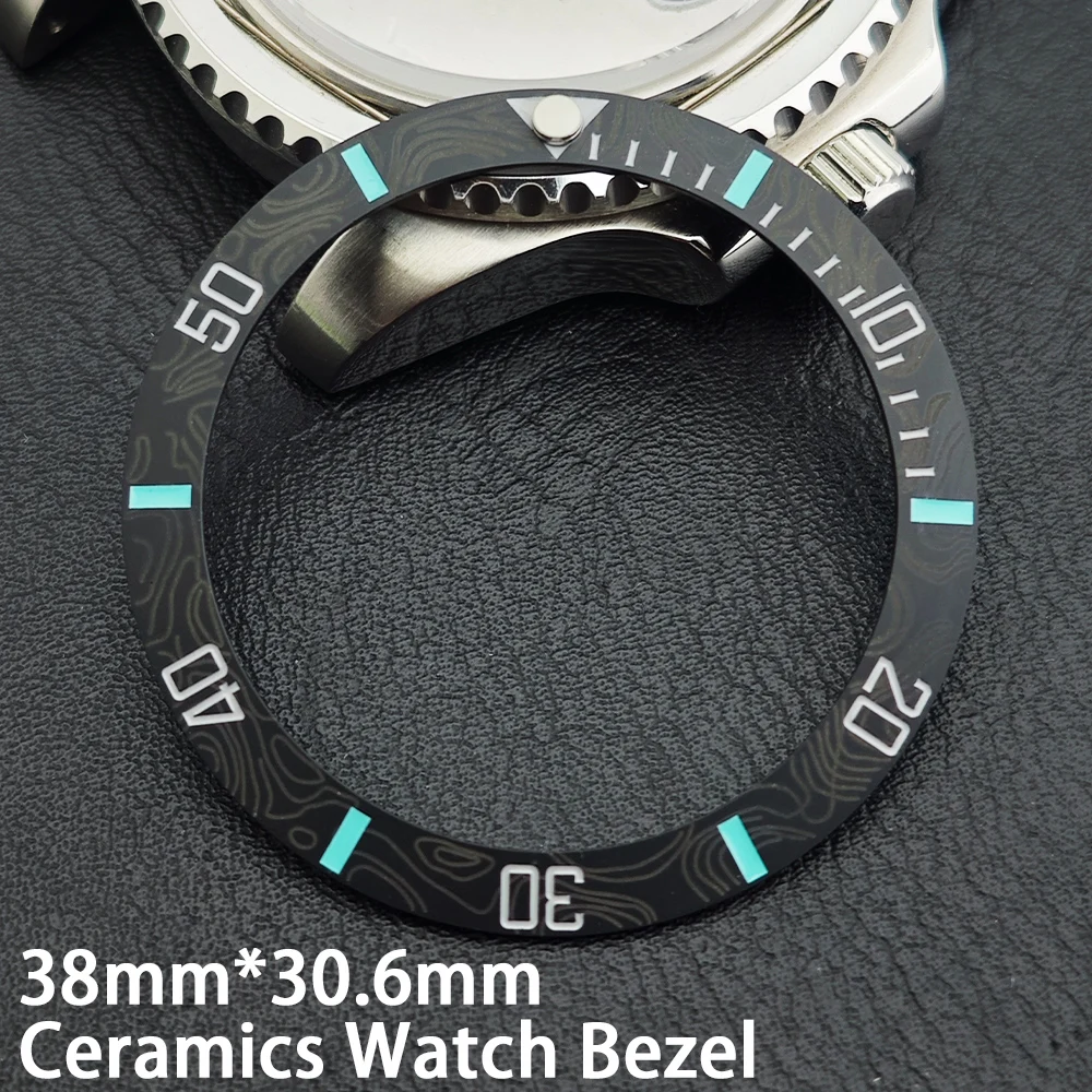 38mm*30.6mm Schräger Keramik-Uhrenlünette Uhrengehäuse Ersatz-Zubehör Taucher GMT Imitations-Kohlefaser-Textur Ring Uhren Herren – Detail 8
