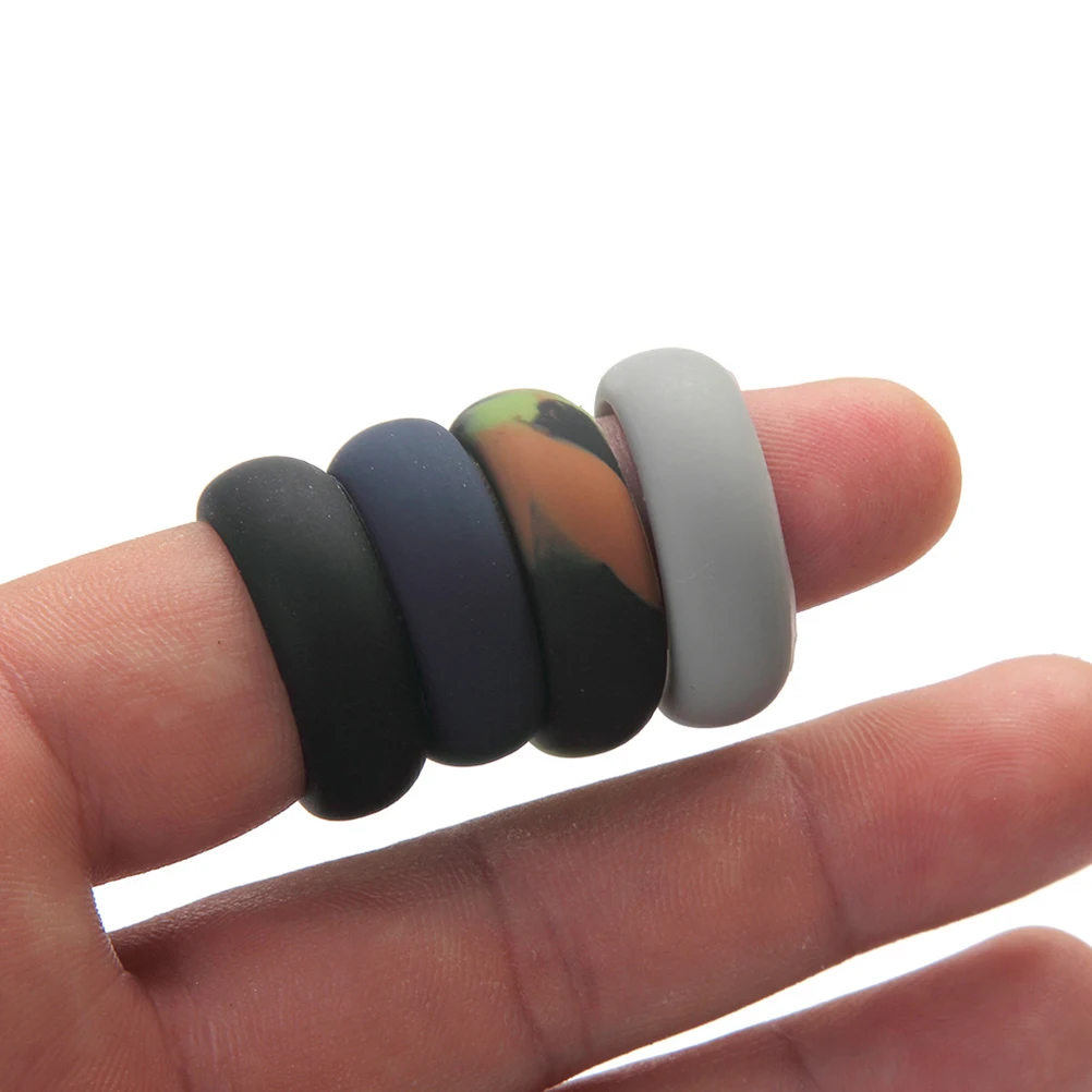 

9pcs Silicone Sports Rings Unisex Simple Round Replacement For Exercise Cleaning Cooking Skin-Safe Rubber Rings Women Men Size 8