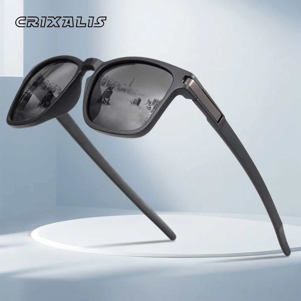 

CRIXALIS Fashion Square Polarized Sunglasses Men Women Anti-glare Driving Sun Glasses Vintage Mirror Shades Male UV Protection