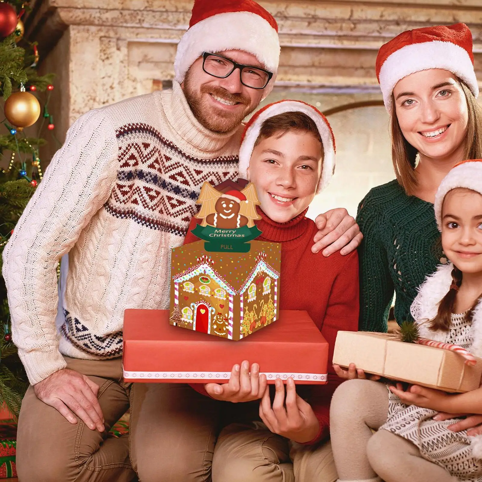 Tirelire de noël pour espèces Pop, boîtes de traction d'argent de noël, banques de billets de banque amusantes pour Festival, carnaval, fête d'anniversaire en famille
