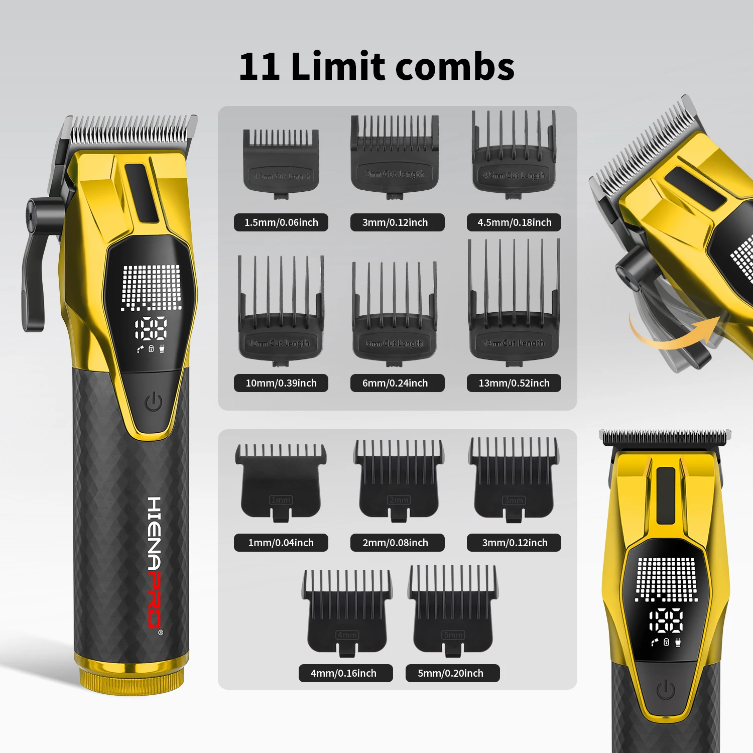 헤어 커팅 새로운 헤어 트리밍 세트 고급 남성용 헤어 클리퍼 지능형 디지털 디스플레이 전기 이발기 조각 및 미백
