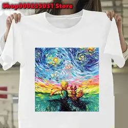 Van Gogh The Little Prince Art Oil Painting T Shirt Harajuku Women Y2k Tops Casual Womens Clothes Personality Graphic Tees Shirt