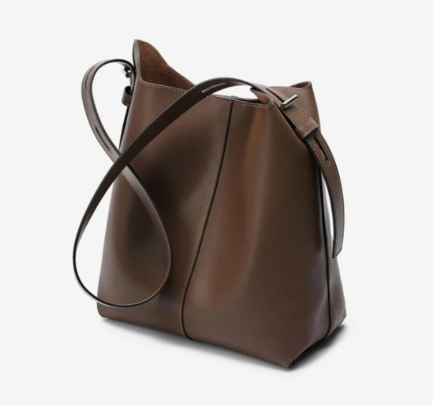 

Women High Quality Bucket Handbag Genuine Leather Crossbody Bag