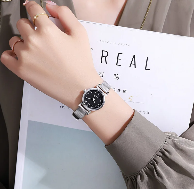 2024 New Fashion Women Small Casual Quartz Bracelet Watch Womens Metal Mesh Stainless Steel Dress Watches Relogio Feminino Clock