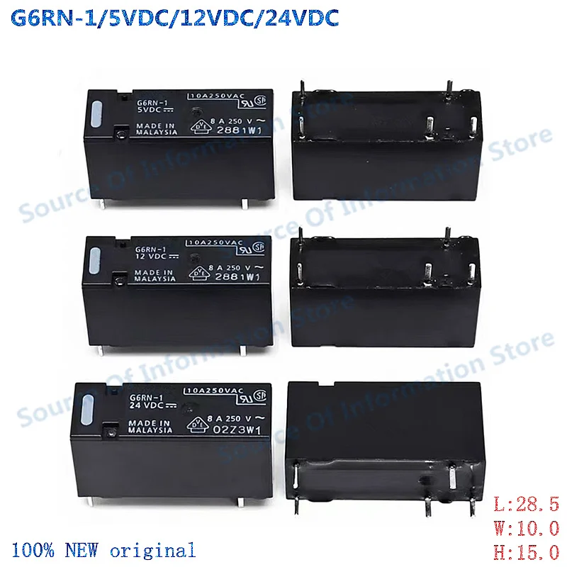 

5Pcs G6RN-1/5VDC/12VDC/24VDC Relay 5Pin 8A