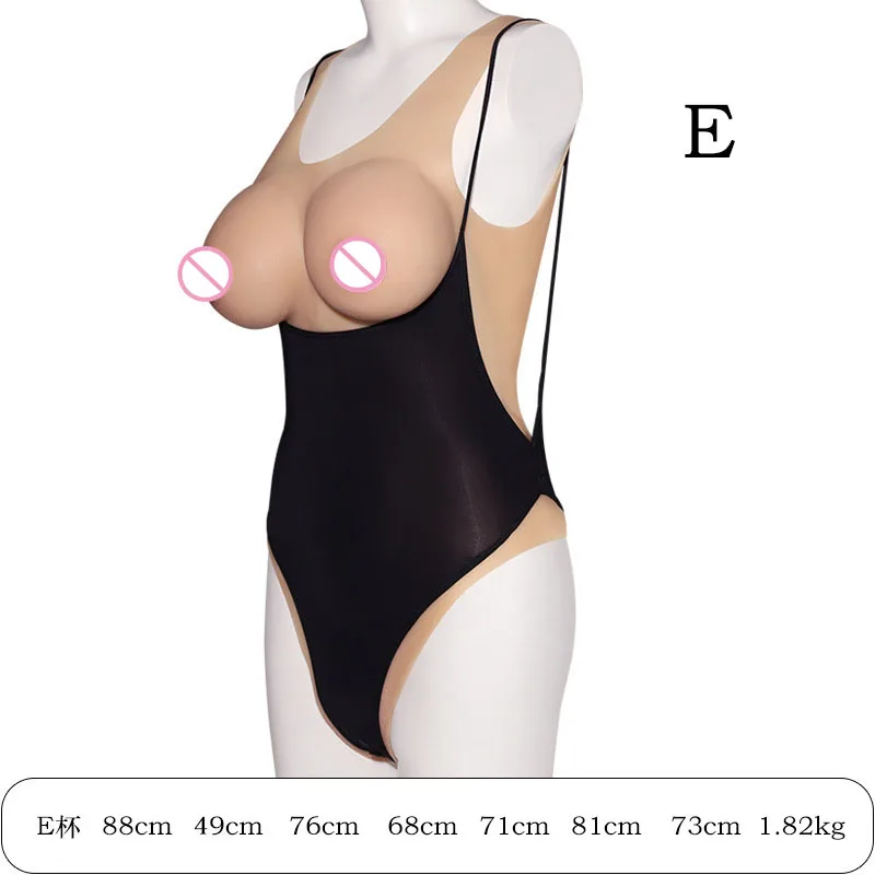 Uboora Shemale Artificial Boobs Sex Toys For Women Men Sexy Female Bodysuit Big Breast Silicone Fake Chest Crossdressing Cosplay