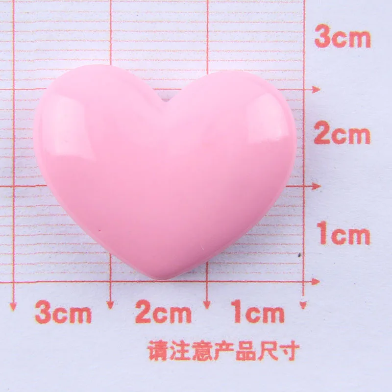 10pcs Pastel Colorful Hearts Resin Cabochons 28mm Flatback Resin Heart Shape Jelly Colored Jewelry DIY Findings Resin Buttons