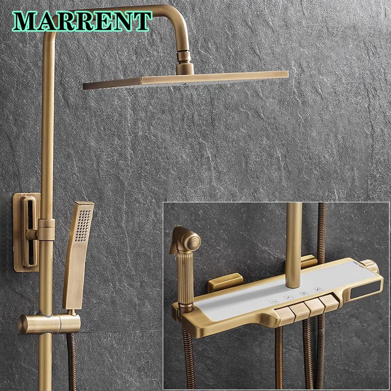 

Antique Piano Digital Shower System Hot Cold Bathroom Mixer Faucets Home Improvement Thermostatic Digital Bathroom Shower Set