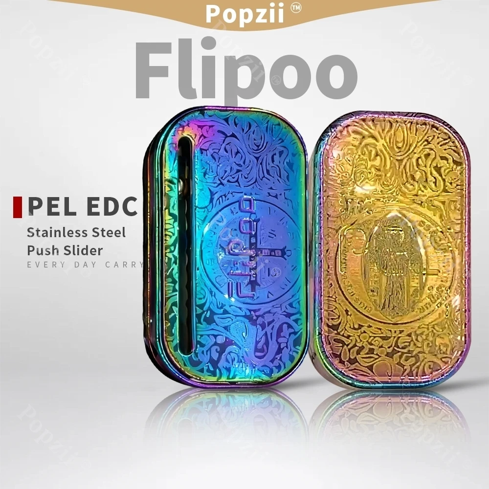 PEL EDC Flipoo Plating Color Mechanical Magnet Fidget Slider Stainless Steel Fidgeting Toy Anxiety Toys
